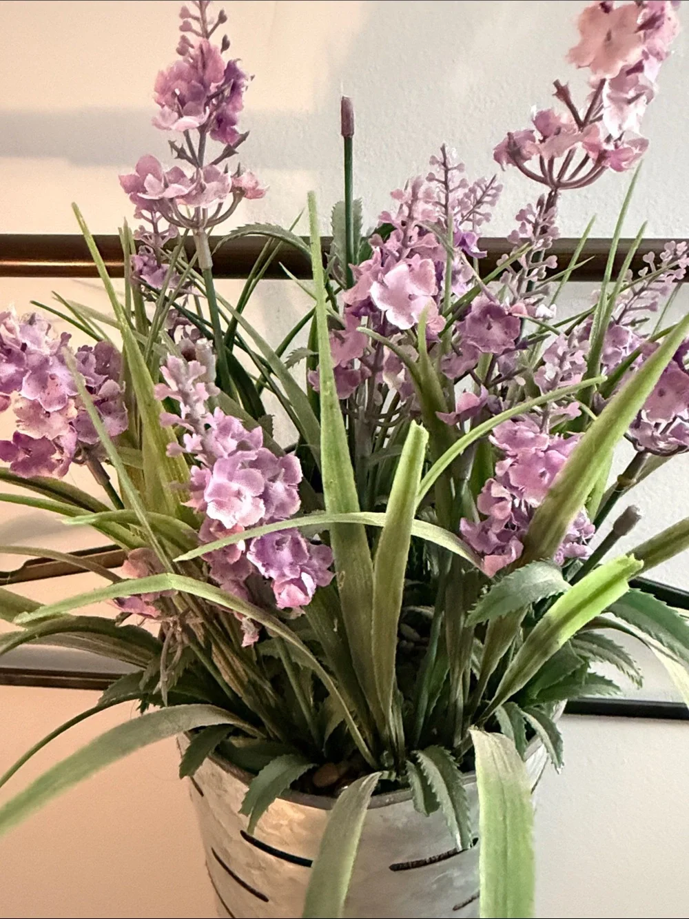 T.J.Maxx Purple Faux Lavender in Galvanized Holder
